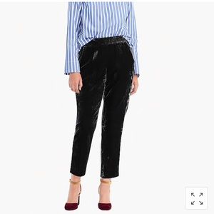 JCrew black velvet pants